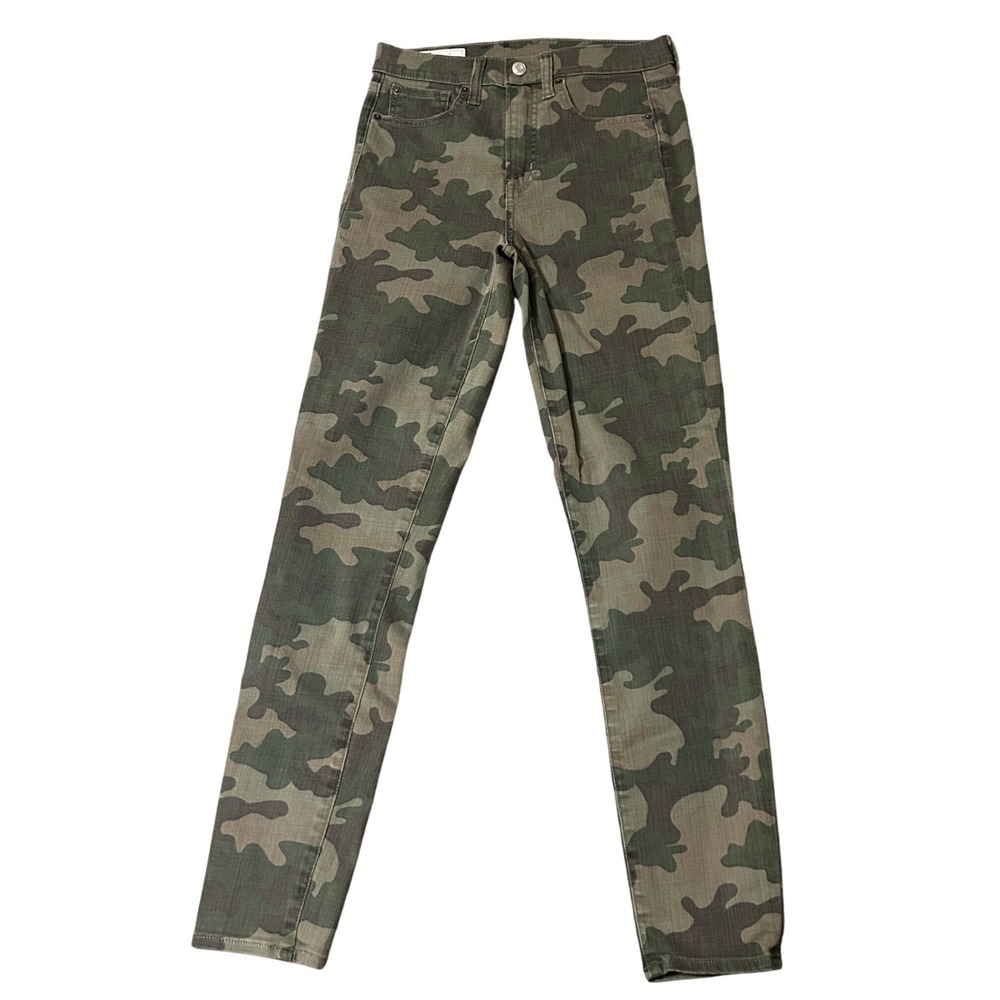 Gap True Skinny Ankle High Rise Jeans Womens 4 Green Camo Outdoor Denim 28x30